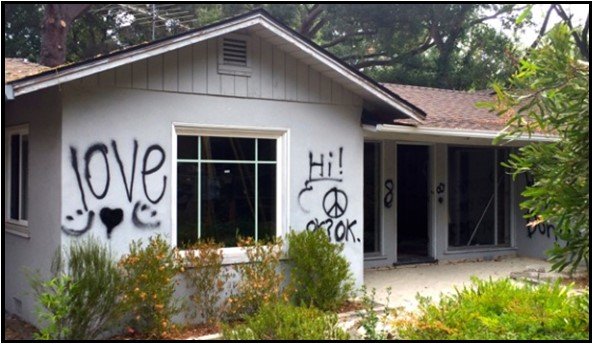 House with love graffiti